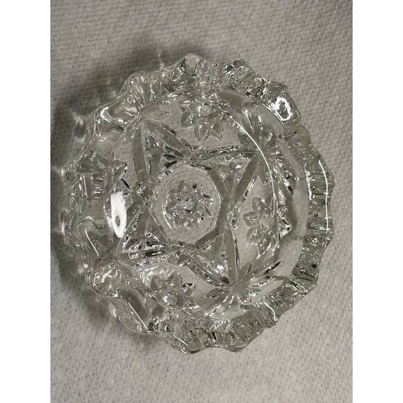 Hocking Glass Co Early American Prescut Coasters Ashtrays Clear Star of David - Picture 8 of 15